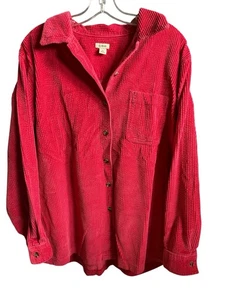 L.L. Bean Damen Comfort Cord Relaxed Shirt Gr. Large Reg Teal Wide Wale - Bild 1 von 2