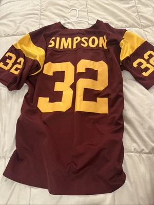 Vintage Mitchell & Ness USC Trojans OJ SIMPSON 32  Throwback Jersey Mens 52 2XL - Image 1 of 4