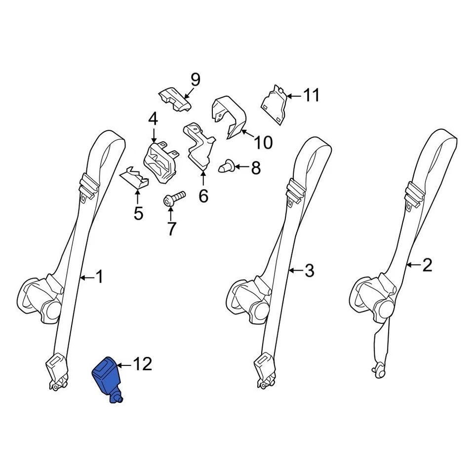 For Ford Transit-350 2015-2024 Ford BK3Z6160044A Center Seat Belt Receptacle - Image 1 of 1