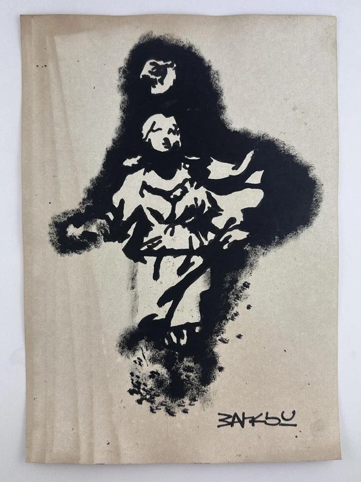 Pintura artística Banksy certificado de autenticidad dibujo original papel vintage firmado Foto 1 de 3