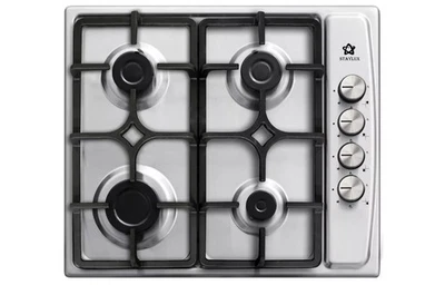 STAYLUX Piano Cottura a gas 4 fuochi 60 cm in Acciaio metano gpl GHISA Valvole - Immagine 1 di 2