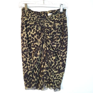 Isabel Marant Etoile Womens Animal Print Ruched Mini Skirt Size 36 Black Y2k - Picture 1 of 10