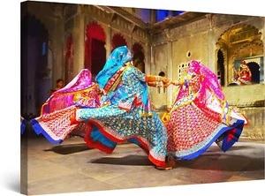 Indian Dance 90x60cm Framed Premium Quality Wall Art Print - Imagen 1 de 3