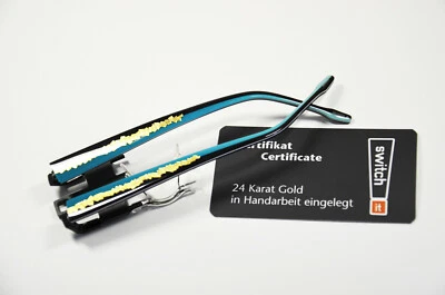 Switch it combi gold6 Wechselbrille Brille Damen schwarz türkis gold Neu - Bild 1 von 3