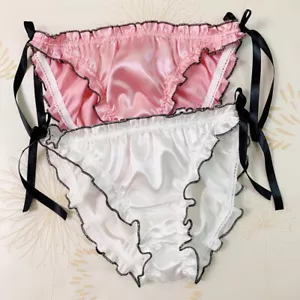 Women's Silk Satin Panties Soft Ruffle Briefs Knickers Lingerie Sexy Underwear ⚝ - Picture 1 of 20