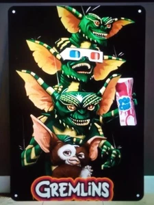 RETRO 'GREMLINS' film Fun TIN SIGN 30x20cm New sweet Gift Item - Picture 1 of 2