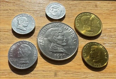 Philippines 1990s set of Sentimos and Piso all BU - Image 1 of 2