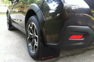 RALLYARMOR RALLY ARMOR MUD FLAPS BLACK / RED LOGO FOR 13-17 SUBARU XV CROSSTREK - Picture 1 of 6