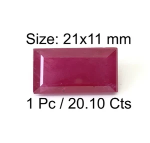 20,10 ct Glanz Rubin Achteck/Baguette Form Größe 21x11 mm Smaragdschliff Stein 5296 - Bild 1 von 5