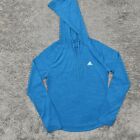 Adidas Women's Size S Pullover Sweater Climalite Blue Long Sleeve Polyester Hood