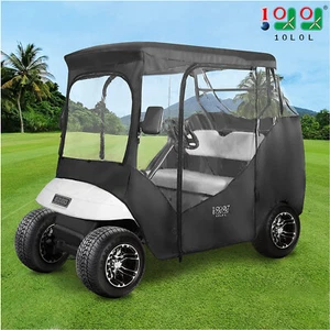Golf Cart Enclosure For EZGO TXT RXV 2 Passenger, 600D Waterproof Driving Cover - Picture 1 of 9