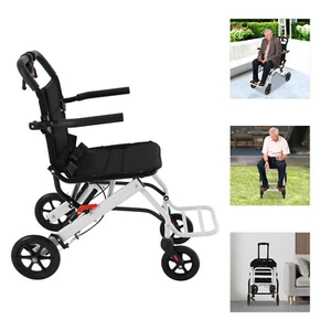 Lightweight Transport Wheelchair Folding Aluminium Travel Chair Mobility UK - Picture 1 of 19