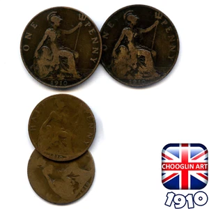 Collection of BRITISH 1910 EDWARD VII coins, 115 Years Old!  - Picture 1 of 2