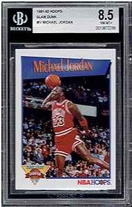 MICHAEL JORDAN 1991 Hoops Slam Dunk IV  Chicago Bulls BGS 8.5 HOF - Picture 1 of 2