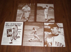 5 NEW YORK YANKEES MICKEY MANTLE 11x14 SEPIA PRINTS - Picture 1 of 1