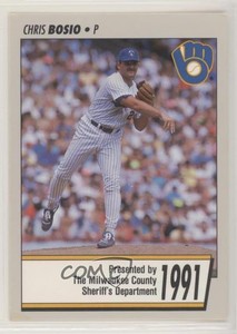 1991 Delicious Brand Milwaukee Brewers Police County Sheriff Chris Bosio