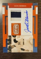 2010 Panini Century Autograph Tigers Jack Morris 38/50 jersey 2 colors patch 🏆