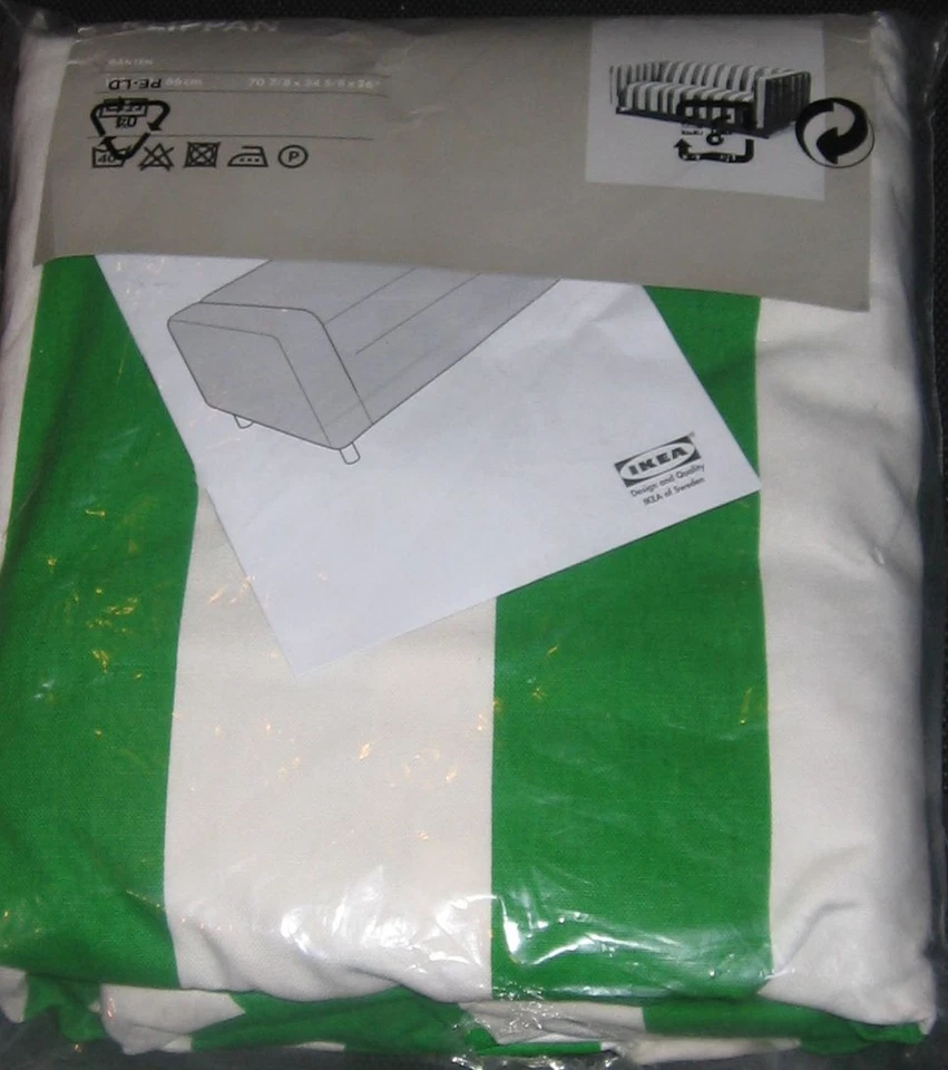 IKEA Klippan двухместный диван чехол зеленый белый RANTEN 2 сиденья чехол полоски - Изображение 1 из 1