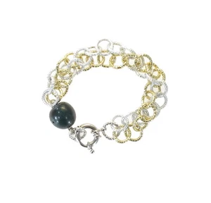 Bracciale Alluminio Pezzo UNICO fatto a mano con Tagua avorio vegetaleTG 220B - Foto 1 di 2