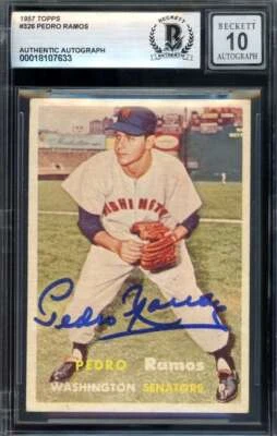 Pedro Ramos Gem Mint 10 Beckett BAS Signed 1957 Topps Autograph - Image 1 of 2