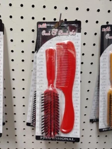 Red Brush And Comb Set - Picture 1 of 3