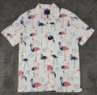 NWT Cactus Man Ricky Singh Men's L Flamingo Patriotic Button Up S/S Shirt