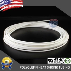10 FT 10' Feet WHITE 1/8" 3mm Polyolefin 2:1 Heat Shrink Tubing Tube Cable US UL - Picture 1 of 1