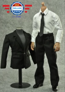 ZY TOYS Maßstab 1/6 Herren schwarz Farbe Anzug Komplettset für 12"" männliche Actionfigur - Bild 1 von 3