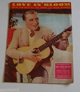 Bing Crosby 1934 Noten "Love In Bloom" aus dem Film "She Loves Me Not" - Bild 1 von 5
