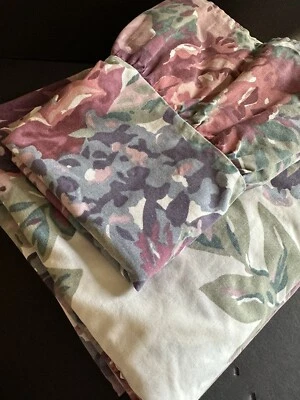 Vtg Springmaid Twin Sheet Set 3pc Cottage Core Floral Pillowcase Ruffled - Image 1 of 4