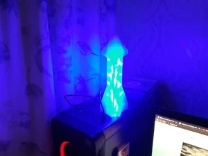 Lámpara de cambio de color USB transparente SpaceX Starship con control remoto. - Imagen 1 de 8