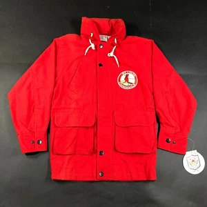 Vintage 90s St Louis Cardinals Youth Size 7 Red Jacket Coat Hooded Lined NWT - Picture 1 of 9