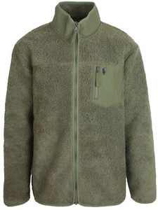 RALPH LAUREN POLO Herren Fleece Jacke Strickjacke Sherpa Fleece Grün Größe XL - Bild 1 von 5