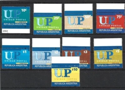 Argentina 2002 Permanent / Definitives UP Set 9 Values MNH Mate Paper High Cat - Image 1 of 2