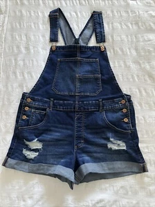 Womens Denim Shortalls Overalls Small - Picture 1 of 10