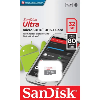 SanDisk Ultra microSD microSDHC 32GB (SDSQUNS-032G-GN3MN) Class 10 UHS-I Card - Bild 1 von 3