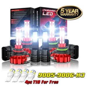 For GMC C1500 C2500 Suburban 1992-1999 9005 9006 H3 LED Headlight Kit Fog Light - Picture 1 of 24