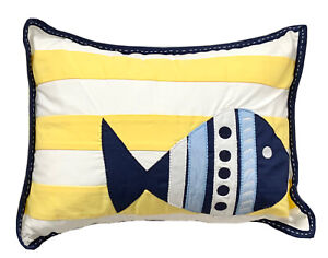 Pottery Barn kids Indoor Decorative Pillow Ocean Sea Fish 12 X 16” NEW