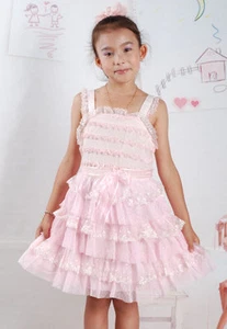 Nuevo Verano Niñas Flor Fiesta Vestido en Amarillo Pálido Rosa De 2-3 3-4 4-5 Años - Imagen 1 de 6