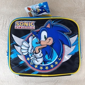 SONIC The Hedgehog Lunch Box NUEVO Bolso de Mano Aislado Azul Sónico Nuevo con Etiquetas - Imagen 1 de 5
