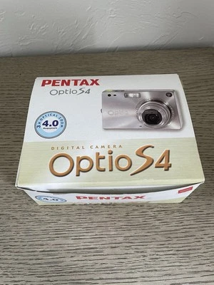 Pentax Optio S4 Digital Camera Silver Battery Charger Box & Manual Tested READ!! - Image 1 of 4