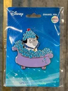 Disney PALM Bathtime Pups - Percy Pin Pocahontas Glitter 2.5” LE 300 Pin NEW - Picture 1 of 2