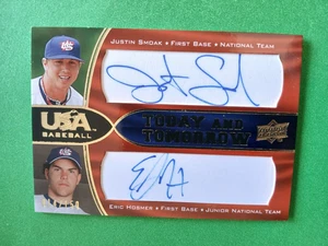 JUSTIN SMOAK / ERIC HOSMER- 2008 UD USA  Autographed card 014/150 - Picture 1 of 2