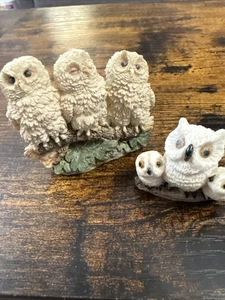 MCM Vintage Mini weiße Eulen 2 Stück - Bild 1 von 6