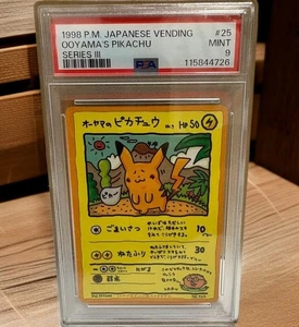 PSA 9 Ooyama's Pikachu #25 Serie III Promo Pokemon Tarjeta Japonesa Vending JP - Imagen 1 de 2