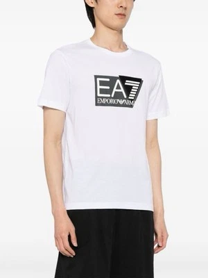 EA7 Emporio Armani Men’s White Graphic Logo T-Shirt Size  S Cotton Tee - Image 1 of 4