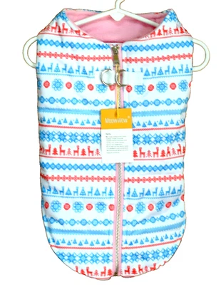 NWT  MEDIUM DOG FAIR ISLE PRINT PUFFER VEST-WATER RESISTANT SHELL & FLEECE LINED - Image 1 of 3