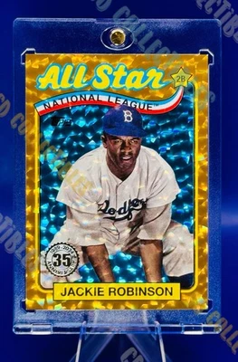 Джеки Робинсон ЗОЛОТАЯ ФОЛЬГА /50 ПЕРЕЛИВАЮЩАЯСЯ КАРТА SSP TOPPS DODGERS КАК НОВАЯ HOF - Изображение 1 из 4