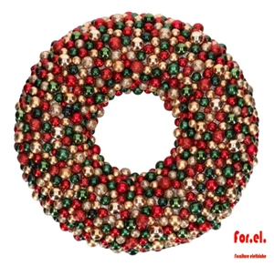 Weihnachtsgirlande mit Kugeln gold grün rot 33x33x6cm - Bild 1 von 1