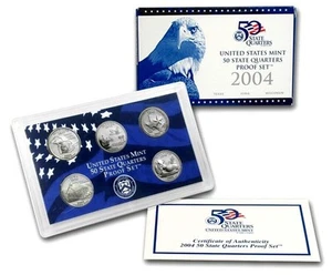 5 US Coins United States Mint 2004 50 State Quarter Proof Set Original Packaging - Picture 1 of 1